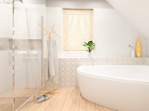 Średnia na poddaszu łazienka z oknem, styl tradycyjny - zdjęcie od APkwadrat