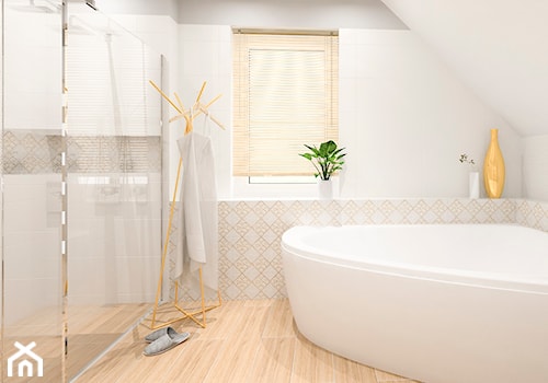 Średnia na poddaszu łazienka z oknem, styl tradycyjny - zdjęcie od APkwadrat