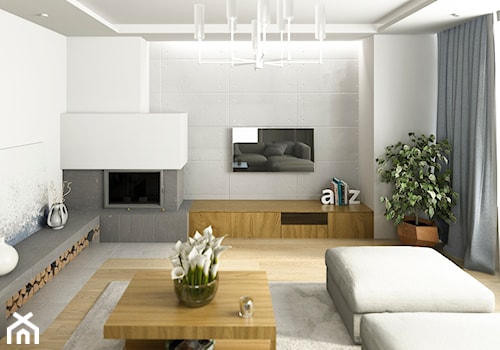 Dom jednorodzinny pod Warszawą - Mały biały salon, styl minimalistyczny - zdjęcie od APkwadrat