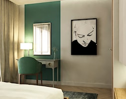 Wnętrze domu Grodzisk Mazowiecki - Średnia biała zielona sypialnia, styl skandynawski - zdjęcie od APkwadrat - Homebook