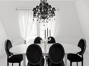 APARTAMENT - Szczecin - Mała biała jadalnia jako osobne pomieszczenie - zdjęcie od KRZYSZTOF SKORUPA - fotografia wnętrz