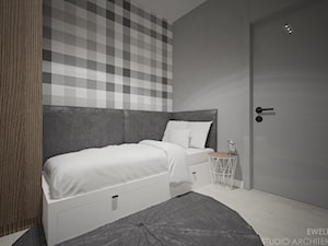 Mieszkanie w Warszawie - Średni biały szary pokój dziecka dla nastolatka dla chłopca dla dziewczynki, styl nowoczesny - zdjęcie od mgr sztuki arch. wnętrz Ewelina Matysiak