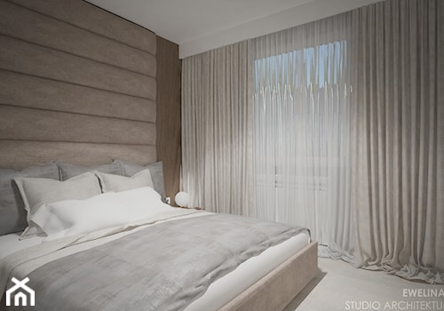 Mieszkanie w Warszawie - Mała biała sypialnia, styl nowoczesny - zdjęcie od mgr sztuki arch. wnętrz Ewelina Matysiak
