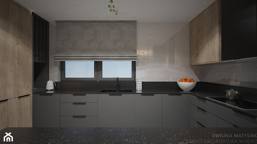 Grey scale - Kuchnia - zdjęcie od mgr sztuki arch. wnętrz Ewelina Matysiak