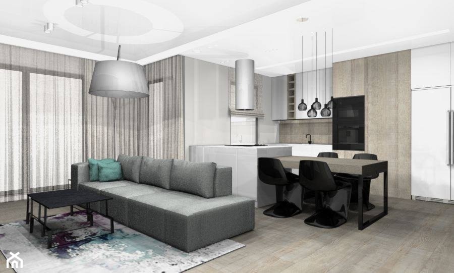 Apartament 75m2 - Salon, styl minimalistyczny - zdjęcie od Interno