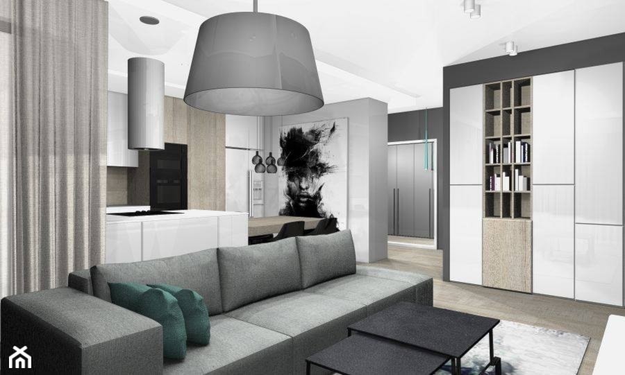 Apartament 75m2 - Salon, styl minimalistyczny - zdjęcie od Interno