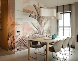 Apartament w pastelach - Średnia jadalnia w salonie, styl nowoczesny - zdjęcie od Interno - Homebook