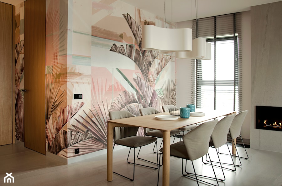 Apartament w pastelach - Średnia jadalnia w salonie, styl nowoczesny - zdjęcie od Interno