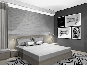 Atrium Park 65m2 - Średnia szara sypialnia, styl minimalistyczny - zdjęcie od Interno