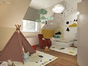 URODZAJNA - Średni beżowy biały pokój dziecka dla dziecka dla chłopca, styl nowoczesny - zdjęcie od Studio Architektury Wnętrz "rychtownia"