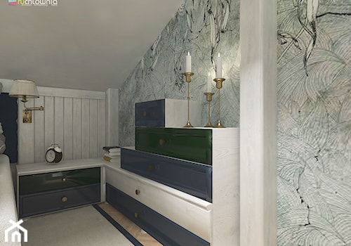 W CENTRUM STAREGO BIELSKA - Mała szara sypialnia na poddaszu, styl vintage - zdjęcie od Studio Architektury Wnętrz "rychtownia"