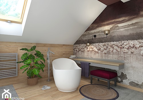 LUXURY BATH - Średnia na poddaszu z punktowym oświetleniem łazienka z oknem, styl nowoczesny - zdjęcie od Studio Architektury Wnętrz "rychtownia"