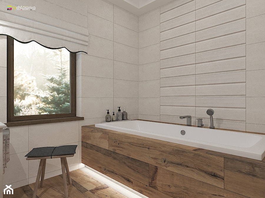 RETRO - Bujaków - Mała łazienka z oknem, styl rustykalny - zdjęcie od Studio Architektury Wnętrz "rychtownia"