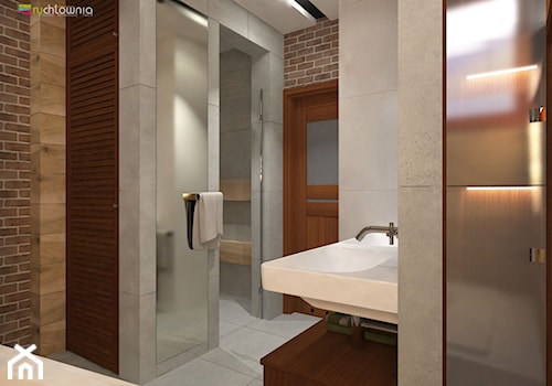 DĄBROWSKA BATHROOM - Średnia bez okna z punktowym oświetleniem łazienka, styl nowoczesny - zdjęcie od Studio Architektury Wnętrz "rychtownia"