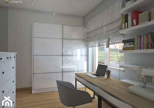 ODDECH TYŃCA - Średnie białe szare biuro, styl skandynawski - zdjęcie od Studio Architektury Wnętrz "rychtownia"