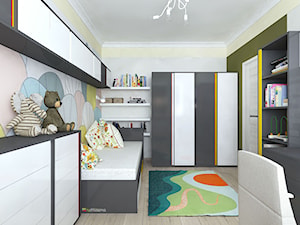 STARE z NOWYM przy Krakowskiej - Średni szary żółty pokój dziecka dla nastolatka dla chłopca dla dziewczynki, styl tradycyjny - zdjęcie od Studio Architektury Wnętrz "rychtownia"