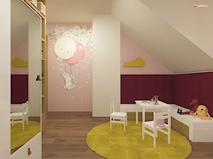 URODZAJNA - Duży różowy szary pokój dziecka dla dziecka dla dziewczynki, styl nowoczesny - zdjęcie od Studio Architektury Wnętrz "rychtownia"