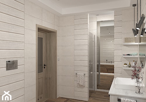 RETRO - Bujaków - Średnia bez okna z punktowym oświetleniem łazienka, styl rustykalny - zdjęcie od Studio Architektury Wnętrz "rychtownia"
