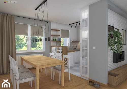 ODDECH TYŃCA - Średnia szara jadalnia w kuchni jako osobne pomieszczenie, styl skandynawski - zdjęcie od Studio Architektury Wnętrz "rychtownia"