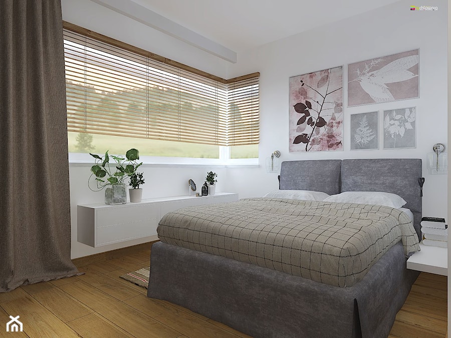 ROMANTYCZNE JAWORZE - Mała biała sypialnia, styl nowoczesny - zdjęcie od Studio Architektury Wnętrz "rychtownia"