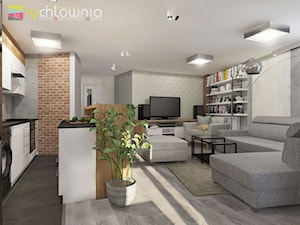 salon w stylu "soft loft" - zdjęcie od Studio Architektury Wnętrz "rychtownia"