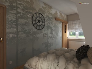 ODDECH TYŃCA - Średnia beżowa biała szara sypialnia z łazienką, styl skandynawski - zdjęcie od Studio Architektury Wnętrz "rychtownia"