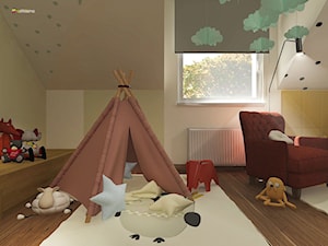 URODZAJNA - Średni biały zielony pokój dziecka dla dziecka dla chłopca dla dziewczynki, styl nowoczesny - zdjęcie od Studio Architektury Wnętrz "rychtownia"