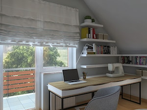 ODDECH TYŃCA - Średnie w osobnym pomieszczeniu białe biuro, styl skandynawski - zdjęcie od Studio Architektury Wnętrz "rychtownia"