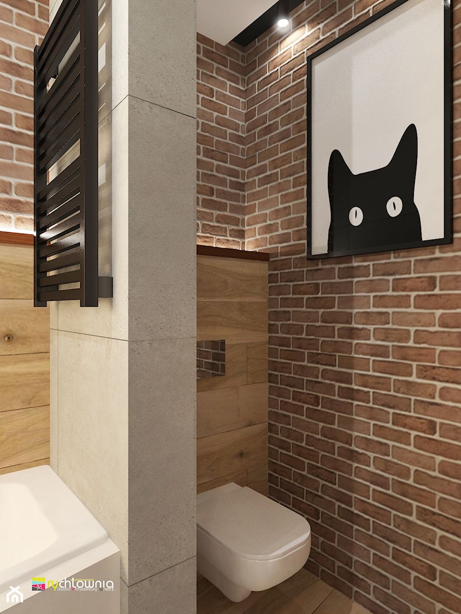 DĄBROWSKA BATHROOM - Mała z punktowym oświetleniem łazienka, styl nowoczesny - zdjęcie od Studio Architektury Wnętrz "rychtownia"