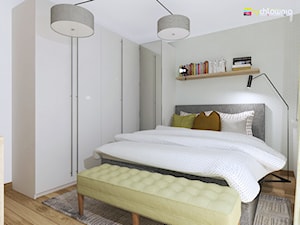 PASTELOWO - SŁONECZNE TARASY - Mała szara sypialnia, styl nowoczesny - zdjęcie od Studio Architektury Wnętrz "rychtownia"