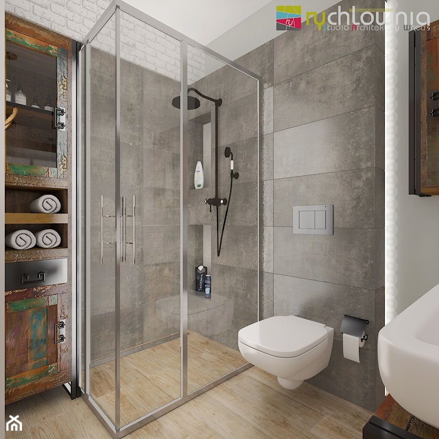 łazienka w stylu "soft loft" - zdjęcie od Studio Architektury Wnętrz "rychtownia"