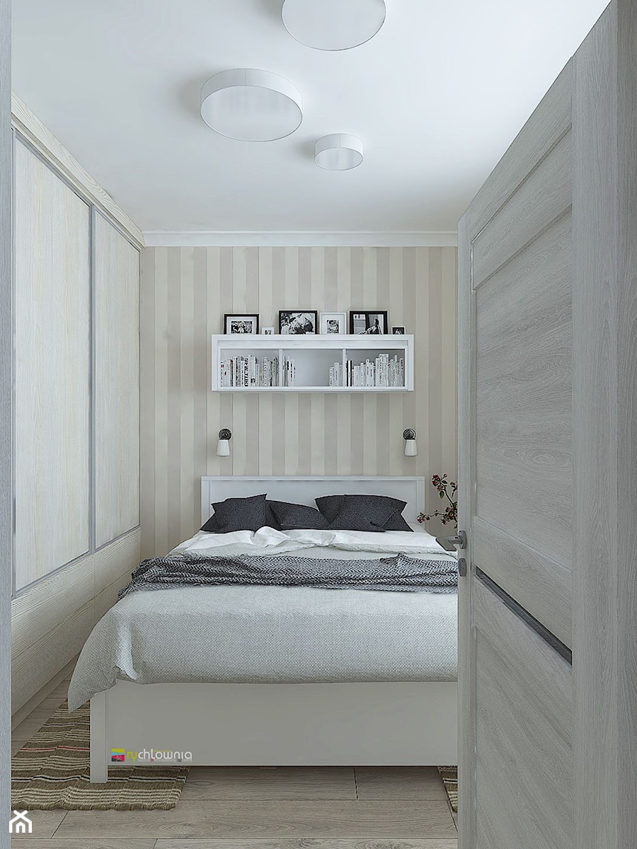 STARE z NOWYM przy Krakowskiej - Średnia beżowa biała sypialnia, styl tradycyjny - zdjęcie od Studio Architektury Wnętrz "rychtownia"