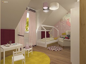 URODZAJNA - Duży biały różowy pokój dziecka dla dziecka dla dziewczynki, styl nowoczesny - zdjęcie od Studio Architektury Wnętrz "rychtownia"