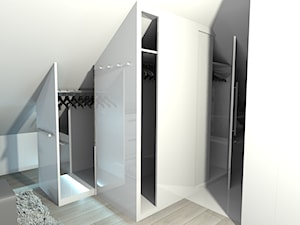 projekt domu w Sidzinie - Mała zamknięta garderoba przy sypialni na poddaszu, styl nowoczesny - zdjęcie od Creative Interior