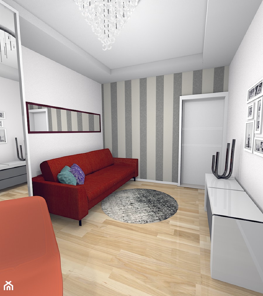 projekt domu w Sidzinie - Średnie w osobnym pomieszczeniu z sofą białe z fotografiami na ścianie biuro, styl nowoczesny - zdjęcie od Creative Interior