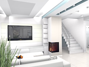 projekt domu w Sidzinie - Średni biały salon, styl nowoczesny - zdjęcie od Creative Interior