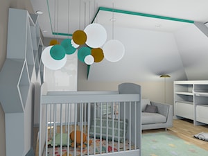 projekt domu w Sidzinie - Średni szary pokój dziecka dla niemowlaka dla chłopca dla dziewczynki, styl skandynawski - zdjęcie od Creative Interior