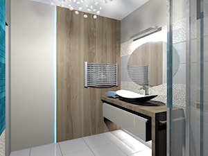 apartament sucha beskidzka - Mała na poddaszu bez okna z lustrem łazienka, styl nowoczesny - zdjęcie od Creative Interior