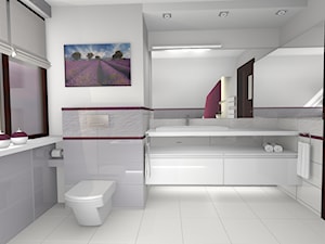 łazienka oraz elewacja domu z ogrodem - Łazienka, styl nowoczesny - zdjęcie od Creative Interior