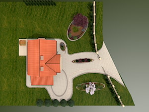 łazienka oraz elewacja domu z ogrodem - Ogród, styl tradycyjny - zdjęcie od Creative Interior
