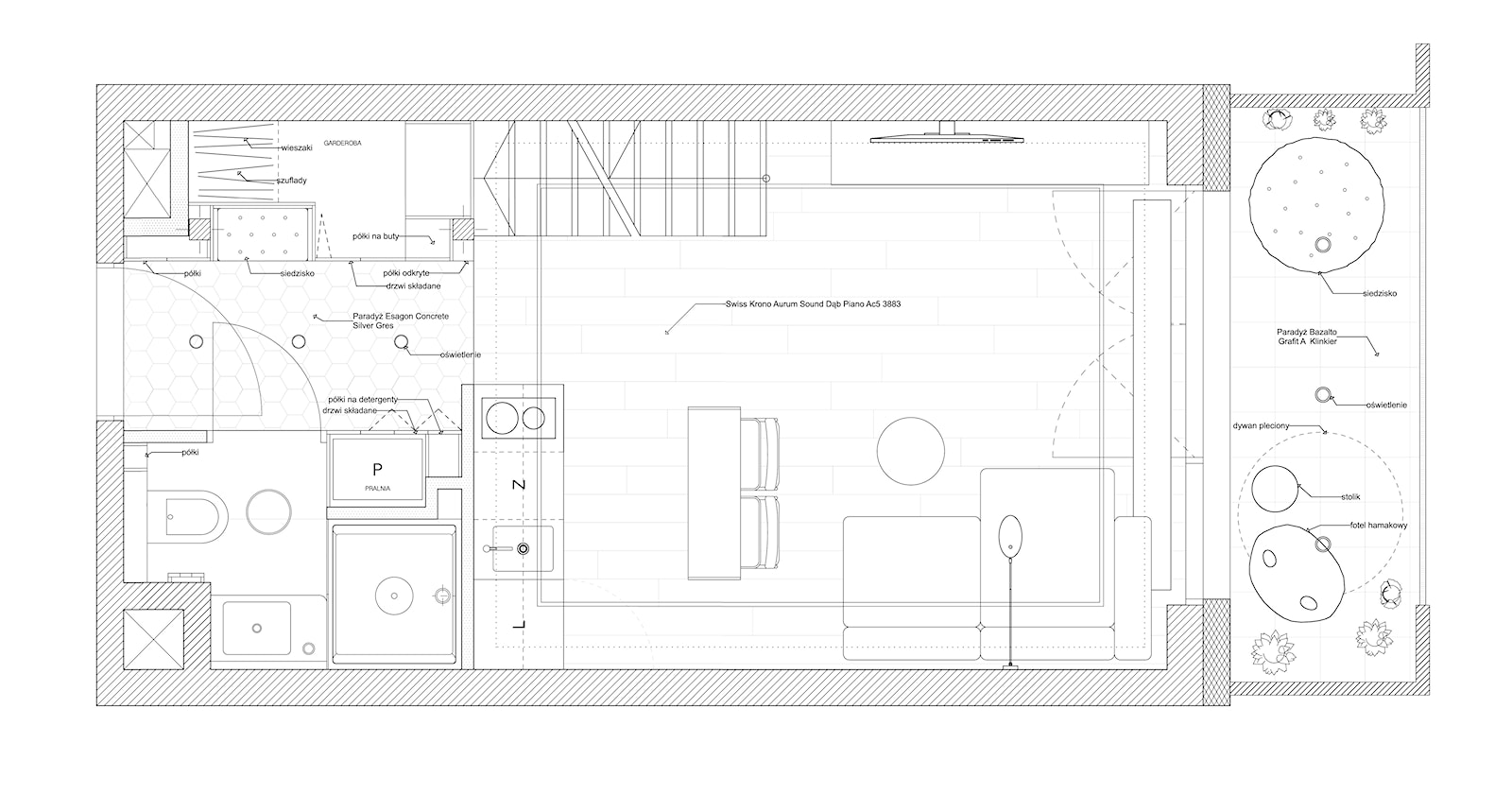 MINImum powierzchni, MAXImum funkcjonalności - konkurs - Salon, styl nowoczesny - zdjęcie od Pracownia projektowa Poco Design - Homebook