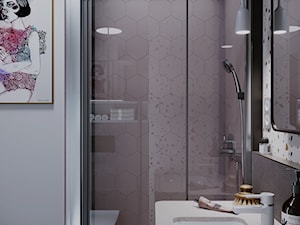 MINImum powierzchni, MAXImum funkcjonalności - konkurs - Mała bez okna z lustrem łazienka, styl nowoczesny - zdjęcie od Pracownia projektowa Poco Design