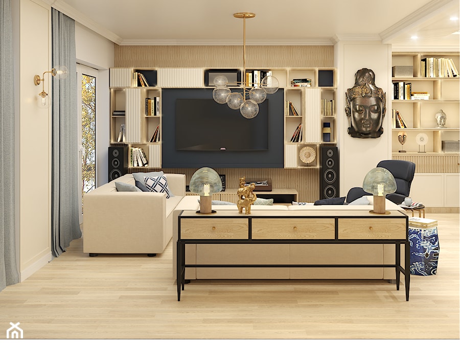 Apartament na Żoliborzu - Salon, styl nowoczesny - zdjęcie od Werner studio