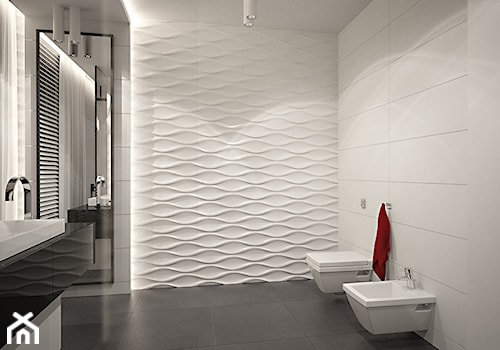 white bath area first version - Średnia łazienka, styl nowoczesny - zdjęcie od ZELER-DESIGN