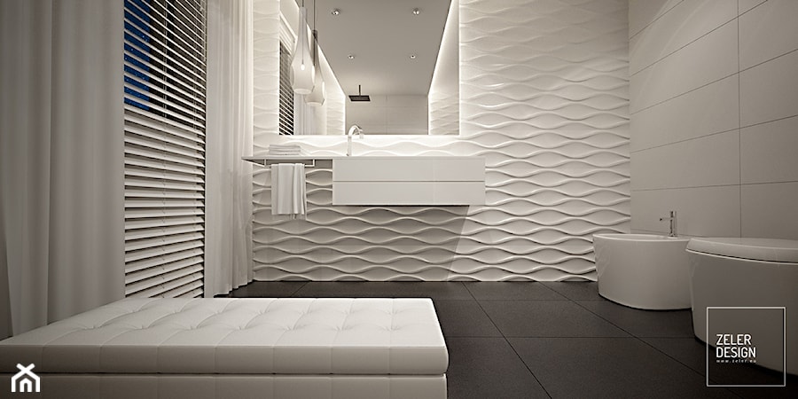 white bath area second version - Łazienka, styl nowoczesny - zdjęcie od ZELER-DESIGN