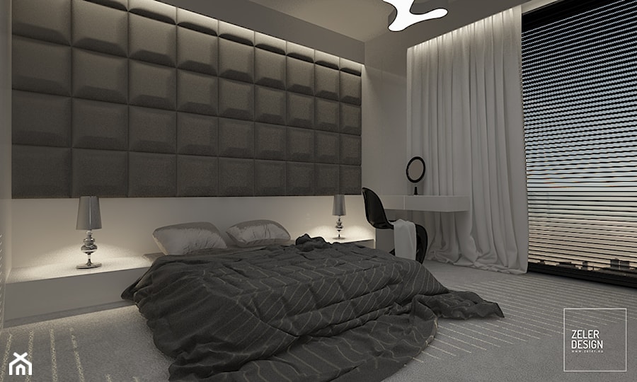 simple bedroom at sunset - Sypialnia, styl nowoczesny - zdjęcie od ZELER-DESIGN