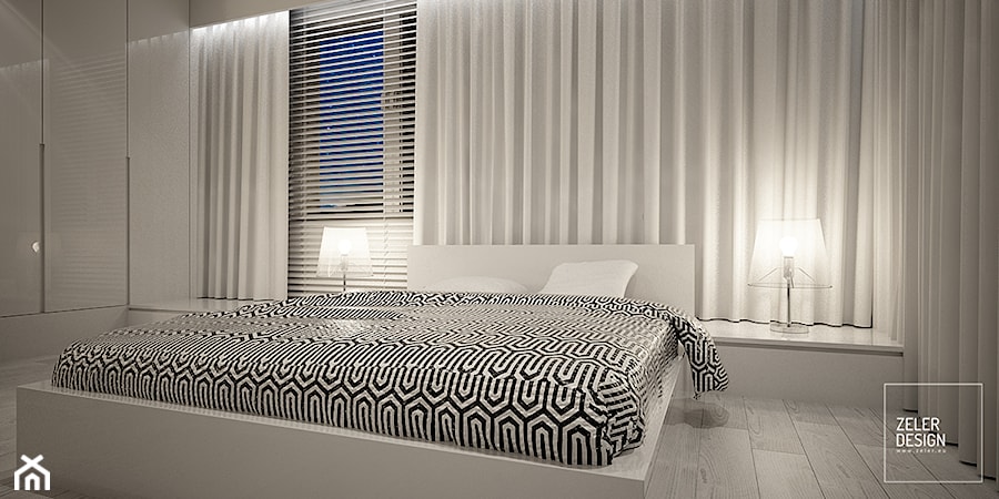 white bedroom - Sypialnia, styl nowoczesny - zdjęcie od ZELER-DESIGN