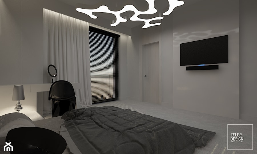 simple bedroom at sunset - Sypialnia, styl nowoczesny - zdjęcie od ZELER-DESIGN