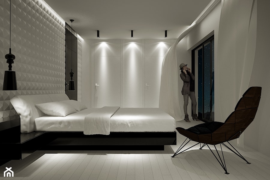 black or white ? - Sypialnia, styl nowoczesny - zdjęcie od ZELER-DESIGN