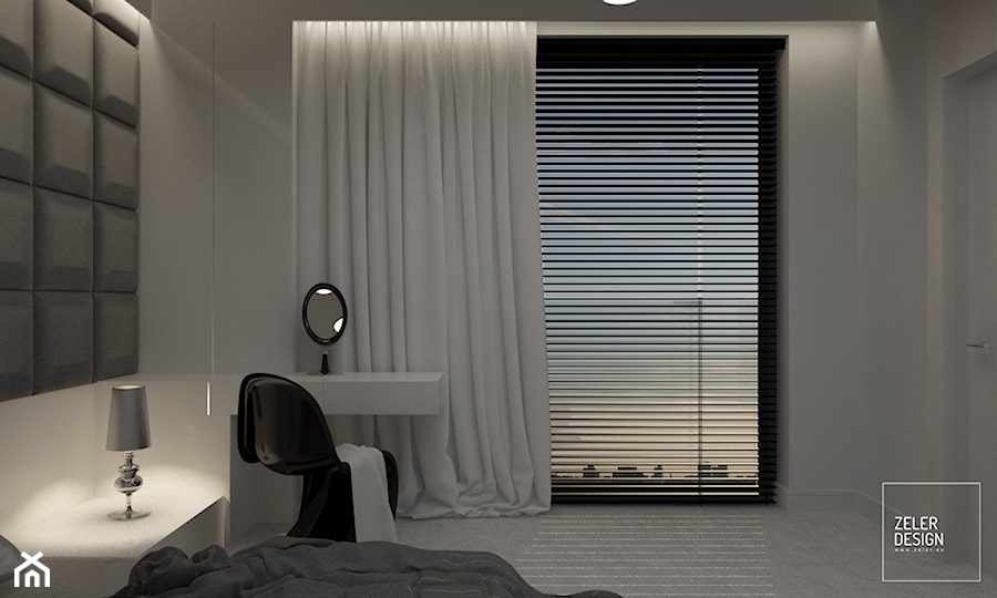 simple bedroom at sunset - Sypialnia, styl nowoczesny - zdjęcie od ZELER-DESIGN